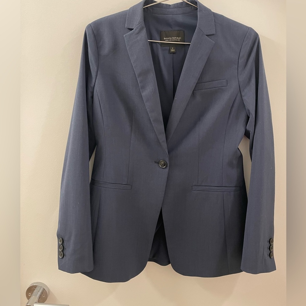 Banana Republic Navy Suit Blazer Size 2 (S)